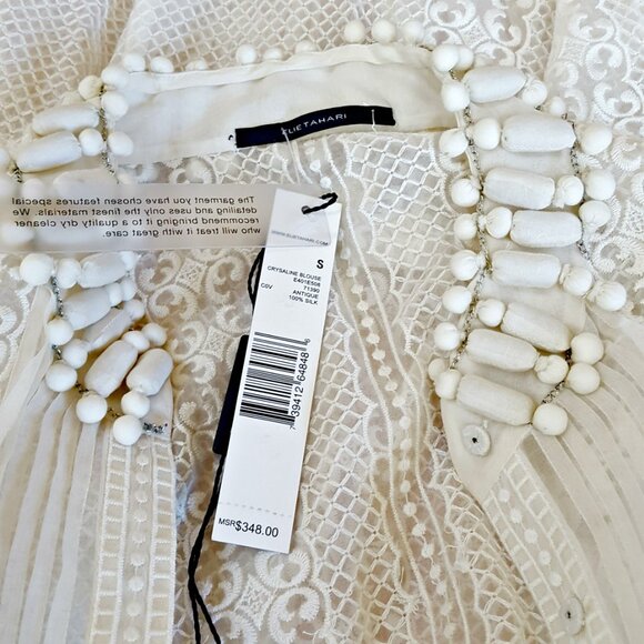 NWT! VINTAGE Inspired SILK BLOUSE Elie TAHARI - Picture 2 of 7